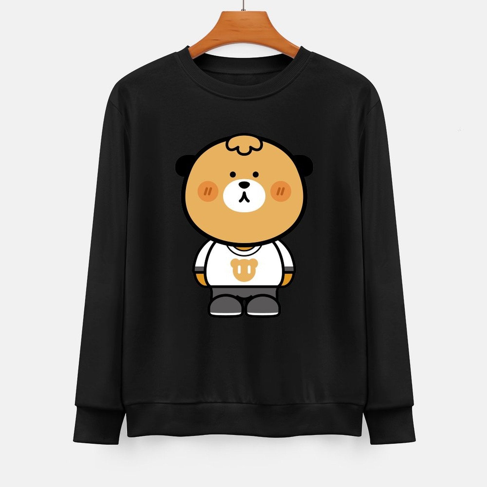 Front Patterned Long Sleeve TopSoftTouch LooseFit